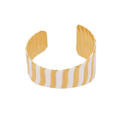 18K Gold-Plated Mixed-Finish Wide Cuff Bracelet