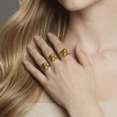 Sculptural Teardrop Open Ring