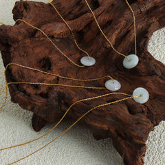 Natural Stone Round Pendant Necklace
