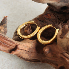 18K Gold-Plated Smooth U-Hoop Earrings