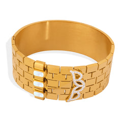 Cubic Zirconia Wide Geometric Bangle Designs