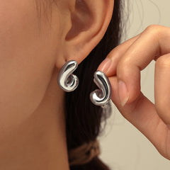Sculptural Twisted Loop Stud Earrings