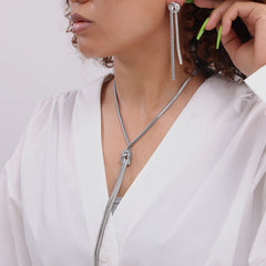 18K Gold-Plated & Silver-Tone Knotted Tassel Jewelry
