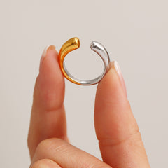 18K Gold-Plated Rounded-End Open Ring