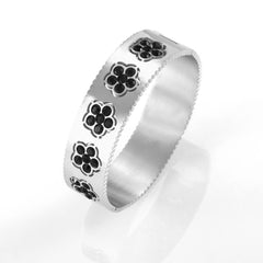 Floral & Cubic Zirconia Open Cuff Bracelets