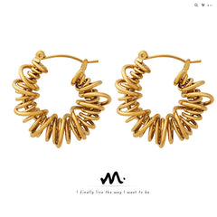 Gold-Tone Looped Wire Hoop Earrings