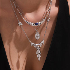 Kyanite Crescent & Ocean Charm Necklace & Bracelet