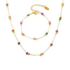 Natural Stone Charm Necklace, Bracelet or Separate Chain