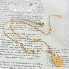 Embossed Butterfly Tag Necklace