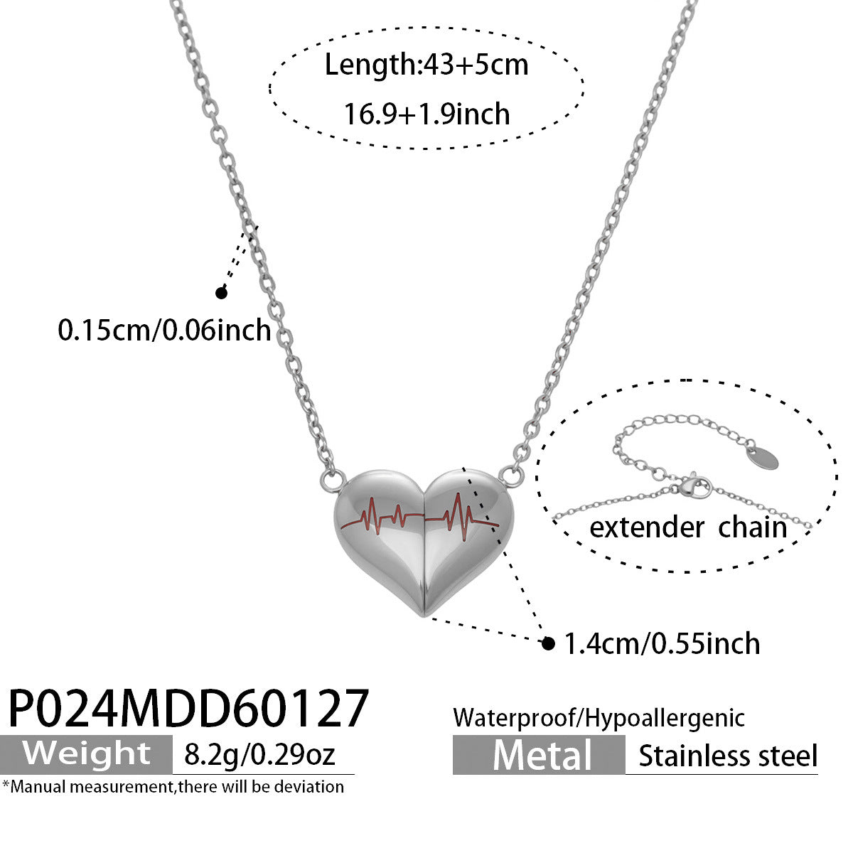 Gold-Tone Heartbeat Pendant Necklace