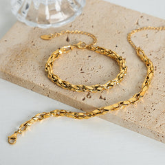 Textured Link Chain Bracelet or Necklace