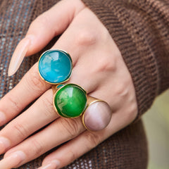 Cat-Eye-Look Dome Statement Ring