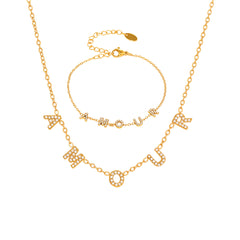 Cubic Zirconia AMOUR Necklace or Bracelet