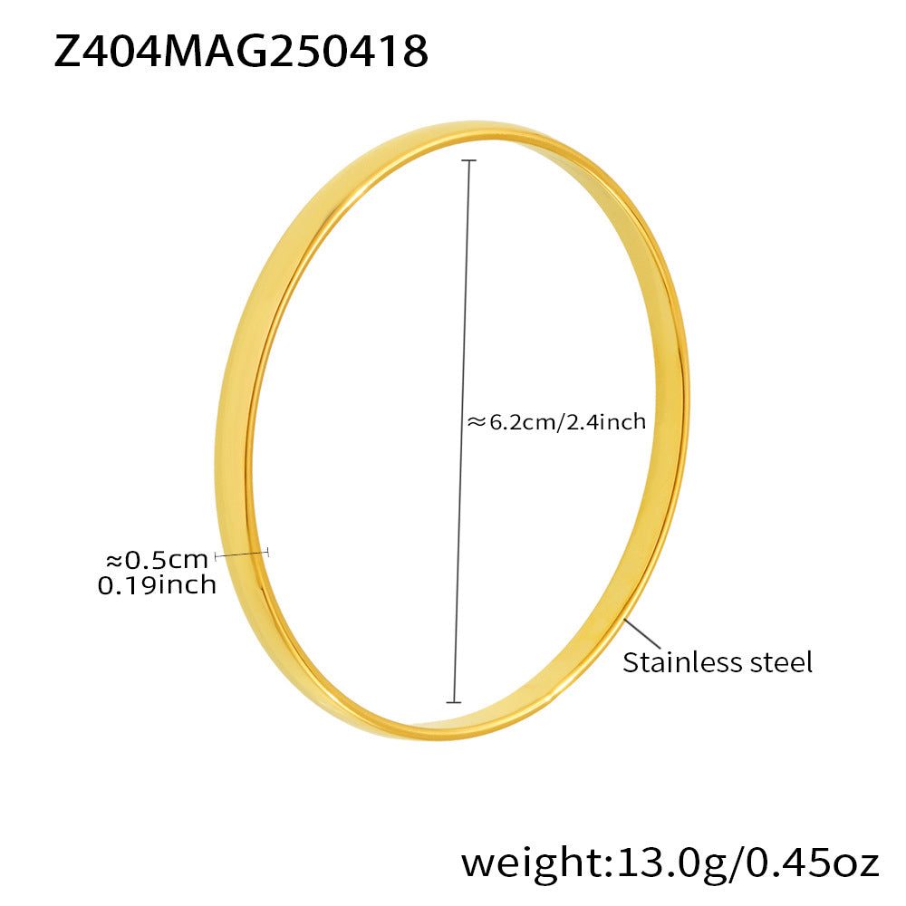 18K Gold-Plated 5 mm Rounded Bangle Bracelet