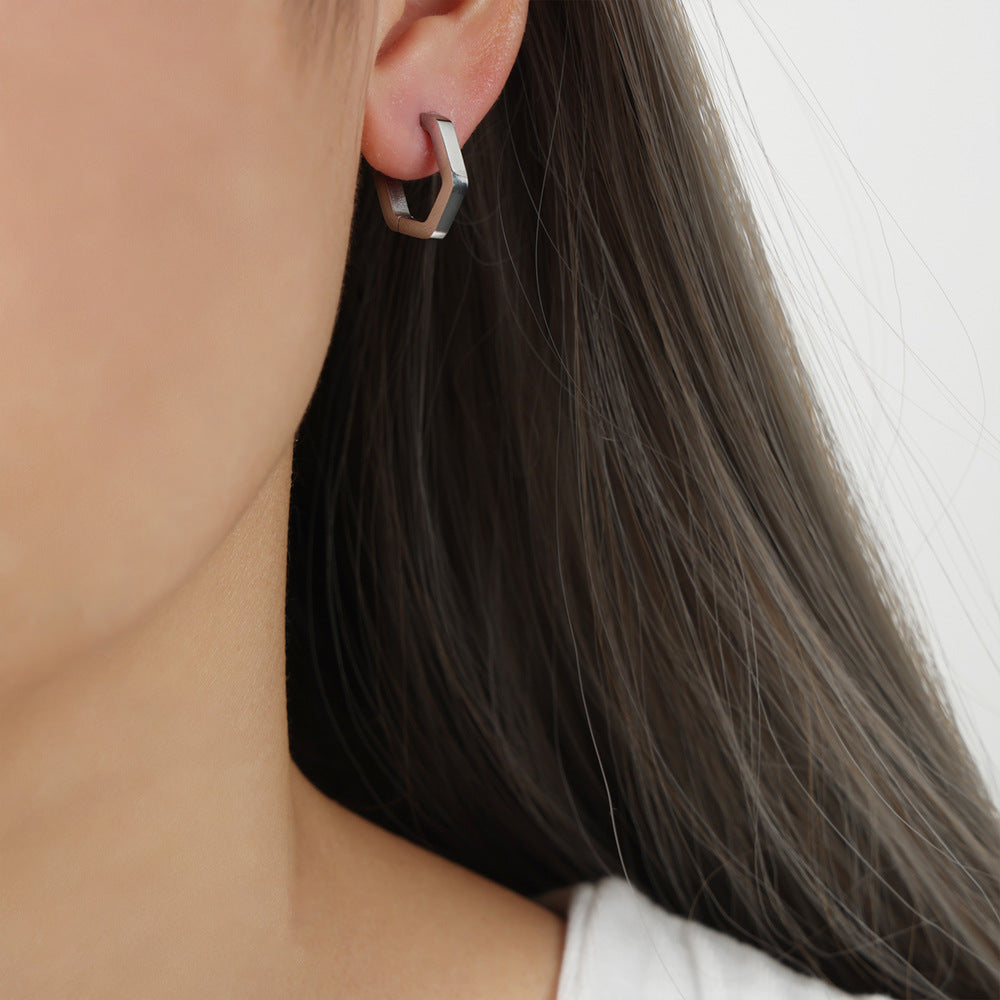 Polished Angular Huggie Earrings