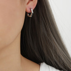 Polished Angular Huggie Earrings