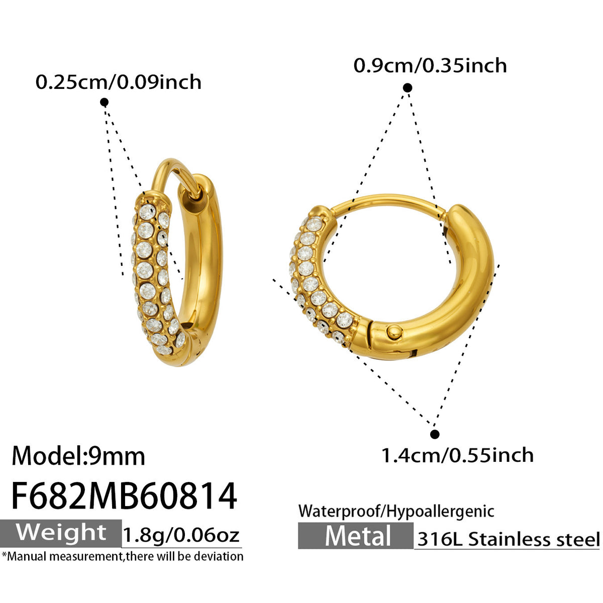 Gold-Tone Cubic Zirconia Small Hoop Earrings
