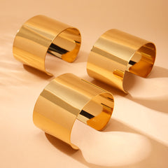 Gold-Tone Wide Polished Cuff Bracelet