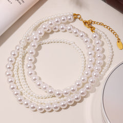 Shell Pearl-Look Necklace, Earrings & Ring