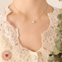 Round Cubic Zirconia Solitaire Necklace