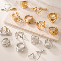 Gold-Tone Sculptural Statement Ring Designs