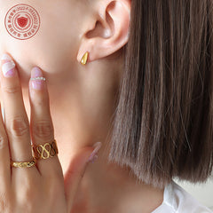 Minimal Teardrop Stainless Steel Stud Earrings