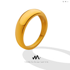 Smooth Rounded Stainless Steel Band Ring