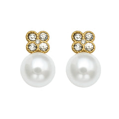 Pearl-Look Clover Stud Earrings