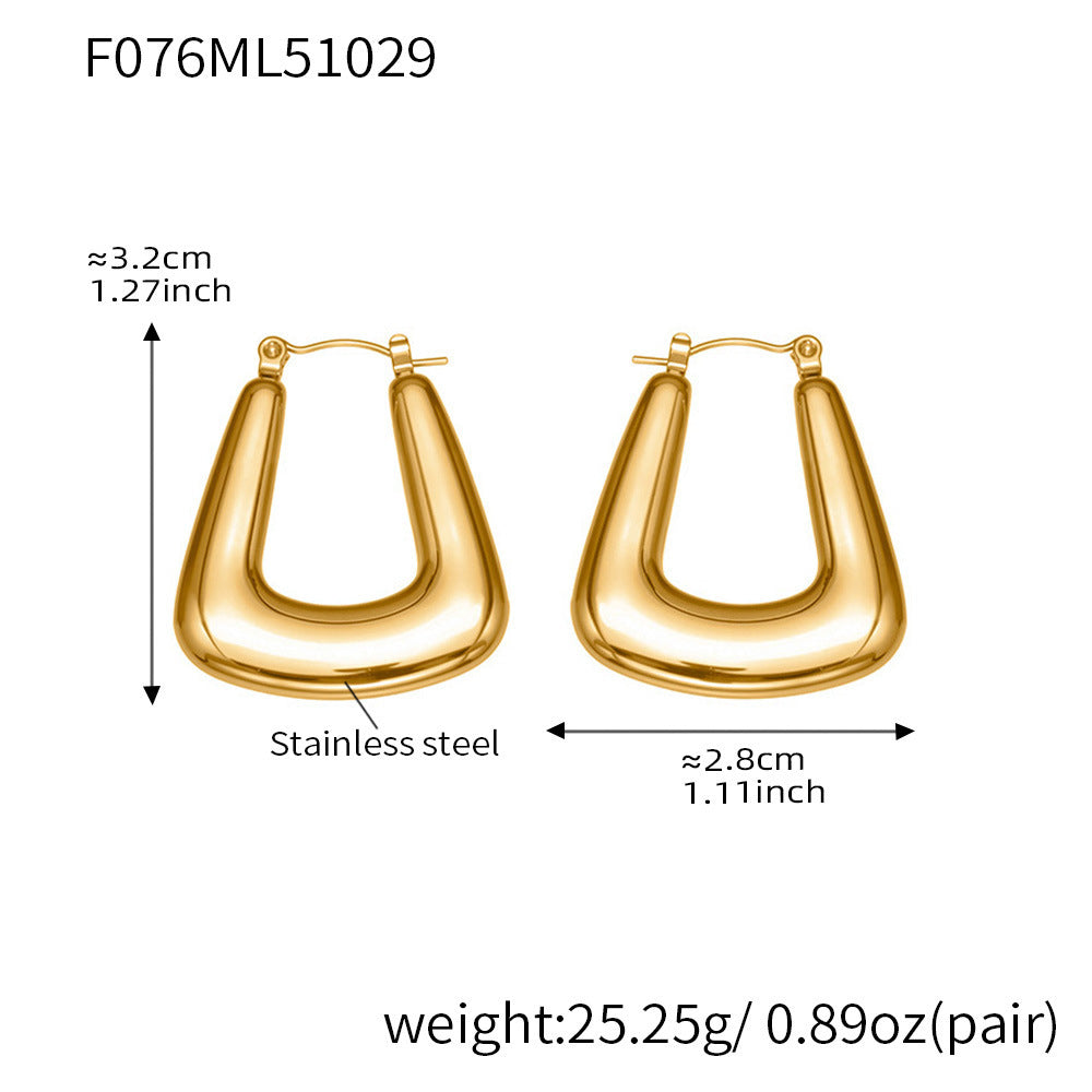 18K Gold-Plated U-Shaped Hoop Earrings