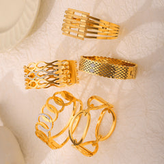 Gold-Tone Geometric Cuff Bracelet