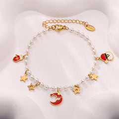Holiday Faux Pearl Charm Necklace or Bracelet