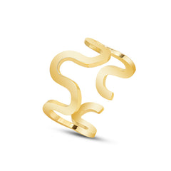 Adjustable Wavy Open Stainless Steel Ring