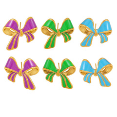 Enamel Bow Stud Earrings