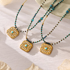 Turquoise Bead and Evil Eye Necklace Designs
