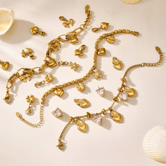18K Gold-Plated Charm Bracelet and Pendant Designs
