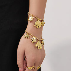 18K Gold-Plated Elephant Charm Necklace or Bracelet