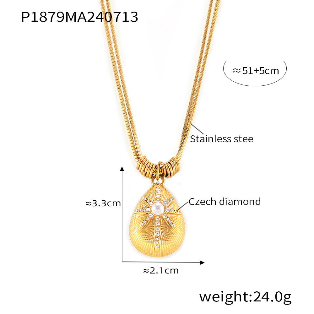 Starburst Teardrop Pendant Necklace