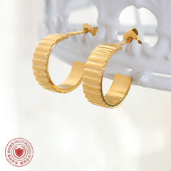 Grid Texture Hoop Earrings