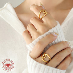 18K Gold-Plated Interlocking Open Ring