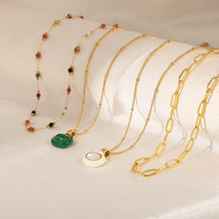 Natural Stone Pendant Necklace Collection
