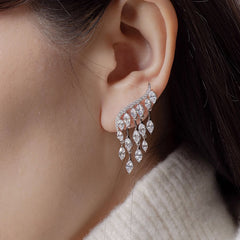 Nicolette Pavé Teardrop Drop Earrings