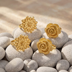 Sculptural Flower Statement Ring