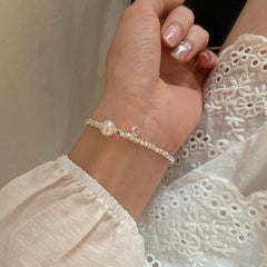 Nicolette Pearl Pavé Heart Bracelet