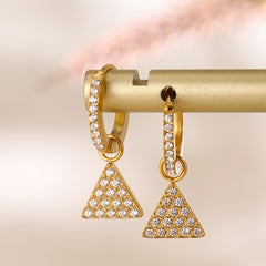 Cubic Zirconia Geometric Drop Earrings