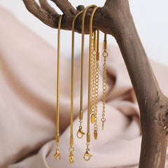 Gold-Tone Fine Snake Chain Bracelet