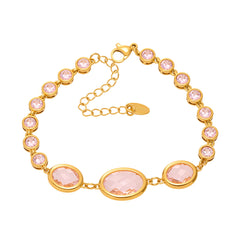 Faceted Stone Accent Anklet