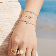 18K Gold-Plated Cubic Zirconia Cross Jewelry