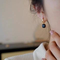Nicolette Vintage-Inspired Enamel Square Stud Earrings