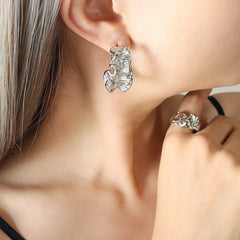 Textured Irregular Hoop Earrings