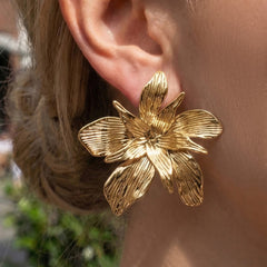 Sculptural Large Flower Earrings